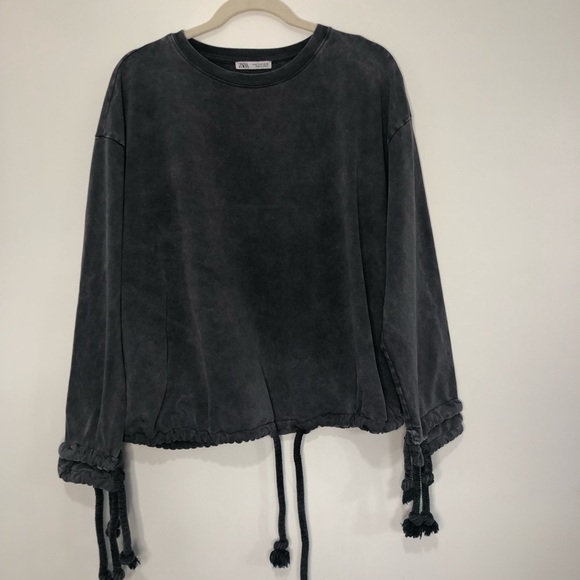 Zara acid wash rope draw string hem - Picture 7 of 8